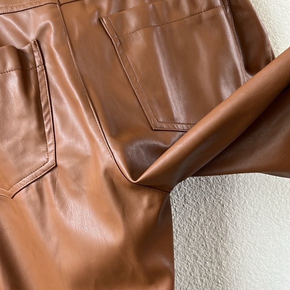 Zara camel brown vegan leather high waisted pants - Picture 10 of 10
